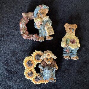 Set 3 Boyd's Bears Sunflower Gardener Watering Can Shopper Shopaholic Reader